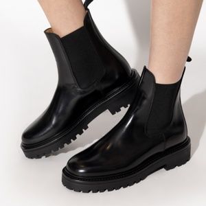ISABEL MARANT Black Castay Chelsea Chunky Boots Black